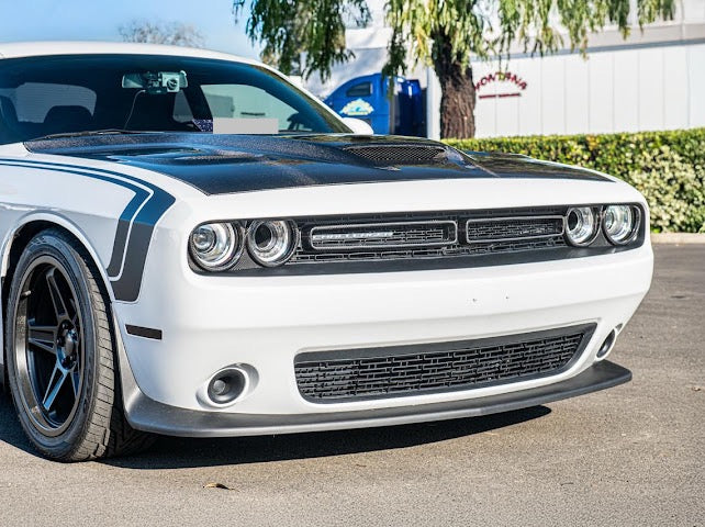 15-23 CHALLENGER CARBON FIBER HEADLIGHT TRIM COVER W/ FRONT GRILLE INSERT